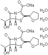 structure of CAS# 106560-14-9, Faropenem sodium hemipentahydrate;6-[(1R)-1-Hydroxyethyl]-7-oxo-3-[(2R)-tetrahydro-2-furanyl]-4-thia-1-azabicyclo[3.2.0]hept-2-ene-2-carboxylic acid monosodium salt hemipentahydrate