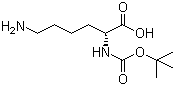 结构式 CAS# 106719-44-2, N-(叔丁氧羰基)-D-赖氨酸