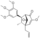 [1S-(6-endo,7-exo)]-3-Methoxy-6-methyl-5-(2-propenyl)-7-(3,4,5-trimethoxyphenyl)bicyclo[3.2.1]oct-3-ene-2,8-dione molecular structure (CAS 106894-43-3)
