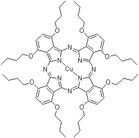 structure of CAS# 107227-88-3, Copper(II) 1,4,8,11,15,18,22,25-octabutoxy-29H,31H-phthalocyanine