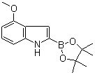structure of CAS# 1072811-21-2, 4-Methoxyindole-2-boronic acid pinacol ester;4-Methoxy-2-(4,4,5,5-tetramethyl-1,3,2-dioxaborolan-2-yl)-1H-indole