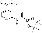 2-(4,4,5,5-Tetramethyl-1,3,2-dioxaborolan-2-yl)-1H-indole-4-carboxylic acid methyl ester molecular structure (CAS 1072811-67-6)