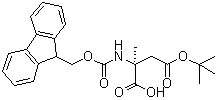 结构式 CAS# 1072845-47-6, N-芴甲氧羰基-2-甲基-L-天冬氨酸 4-叔丁基酯