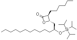 (3S,4S)-3-Hexyl-4-[(2S)-2-[[tris(1-methylethyl)silyl]oxy]tridecyl]-2-oxetanone molecular structure (CAS 1072902-84-1)