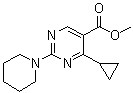4-Cyclopropyl-2-(1-piperidinyl)-5-pyrimidinecarboxylic acid methyl ester molecular structure (CAS 1072944-55-8)