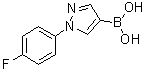 structure of CAS# 1072945-89-1, [1-(4-Fluorophenyl)pyrazol-4-yl]boronic acid