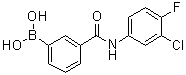 structure of CAS# 1072946-04-3, [3-[[(3-Chloro-4-fluorophenyl)amino]carbonyl]phenyl]boronic acid