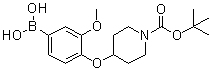 4-(4-Borono-2-methoxyphenoxy)-1-piperidinecarboxylic acid 1-(1,1-dimethylethyl) ester molecular structure (CAS 1072946-30-5)