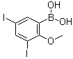 结构式 CAS# 1072951-59-7, (3,5-二碘-2-甲氧基苯基)硼酸