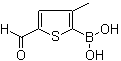 结构式 CAS# 1072952-28-3, (5-甲酰基-3-甲基-2-噻吩基)硼酸