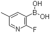 结构式 CAS# 1072952-45-4, 2-氟-5-甲基吡啶-3-硼酸