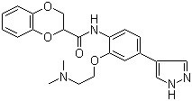 N-[2-[2-(Dimethylamino)ethoxy]-4-(1H-pyrazol-4-yl)phenyl]-2,3-dihydro-1,4-benzodioxin-2-carboxamide molecular structure (CAS 1072959-67-1)