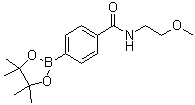 结构式 CAS# 1073353-60-2, N-(2-甲氧基乙基)-4-(4,4,5,5-四甲基-1,3,2-二氧硼杂环戊烷-2-基)苯甲酰胺