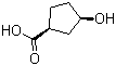 structure of CAS# 107983-78-8, (1S)-cis-3-Hydroxycyclopentanecarboxylic acid
