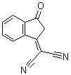 structure of CAS# 1080-74-6, 2-(2,3-Dihydro-3-oxo-1H-inden-1-ylidene)propanedinitrile;(3-Oxo-2,3-dihydro-1H-inden-1-ylidene)malononitrile; 1-(Dicyanomethylene)-3-indanone; 2-(3-Oxo-2,3-dihydro-1H-inden-1-ylidene)malononitrile; 3-(Dicyanomethylene)-1-indanone; 3-(Dicyanomethylidene)indan-1-one