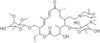 structure of CAS# 108050-54-0, Tilmicosin;20-Deoxo-20-(3,5-dimethyl-1-piperidinyl)desmycosin