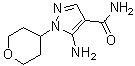 5-Amino-1-(tetrahydro-2H-pyran-4-yl)-1H-pyrazole-4-carboxamide molecular structure (CAS 1082745-50-3)