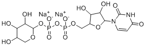 Disodium, [[5-(2,4-dioxopyrimidin-1-yl)-3,4-dihydroxyoxolan-2-yl]methoxy-oxidophosphoryl] (3,4,5-trihydroxyoxan-2-yl) phosphate molecular structure (CAS 108320-89-4)