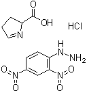 (2,4-Dinitrophenyl)hydrazine mono[3,4-dihydro-2H-pyrrole-2-carboxylate] monohydrochloride molecular structure (CAS 108321-37-5)