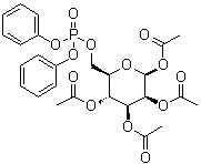 structure of CAS# 108321-48-8, beta-D-Mannopyranose 1,2,3,4-tetraacetate 6-(diphenyl phosphate)