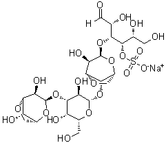 O-3,6-Anhydro-alpha-D-galactopyranosyl-(1→3)-O-beta-D-galactopyranosyl-(1→4)-O-3,6-anhydro-alpha-D-galactopyranosyl-(1→3)-D-galactose 4-(hydrogen sulfate) monosodium salt molecular structure (CAS 108321-78-4)