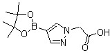 结构式 CAS# 1083326-41-3, 4-(4,4,5,5-四甲基-1,3,2-二氧杂环戊硼烷-2-基)-1H-吡唑-1-乙酸