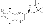 N-[2-(甲氧基)-5-(4,4,5,5-四甲基-1,3,2-二氧杂环戊硼烷-2-基)-3-吡啶基]甲烷磺酰胺分子结构 (CAS 1083326-75-3)