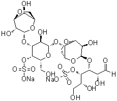 structure of CAS# 108347-92-8, O-3,6-Anhydro-alpha-D-galactopyranosyl-(1→3)-O-4-O-sulfo-beta-D-galactopyranosyl-(1→4)-O-3,6-anhydro-alpha-D-galactopyranosyl-(1→3)-D-galactose 4-(hydrogen sulfate) disodium salt