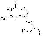 2-Amino-9-[[2-chloro-1-(hydroxymethyl)ethoxy]methyl]-1,9-dihydro-6H-purin-6-one molecular structure (CAS 108436-36-8)