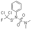structure of CAS# 1085-98-9, Diclofluanide;Elvaron; Eparen; Euparen; Euparen WG; Lichenicide 246; N,N-Dimethyl-N'-(dichlorofluoromethylthio)-N'-phenylsulfamide