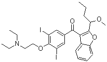 [4-[2-(Diethylamino)ethoxy]-3,5-diiodophenyl][2-(1-methoxybutyl)-3-benzofuranyl]methanone molecular structure (CAS 1087223-70-8)