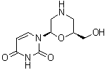 1-[(2R,6S)-6-(羟基甲基)-2-吗啉基]-2,4(1H,3H)-嘧啶二酮分子结构 (CAS 109205-43-8)