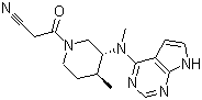 (3R,4S)-4-Methyl-3-(methyl-7H-pyrrolo[2,3-d]pyrimidin-4-ylamino)-beta-oxo-1-piperidinepropanenitrile molecular structure (CAS 1092578-46-5)