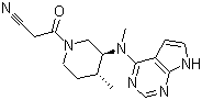 (3S,4R)-4-Methyl-3-(methyl-7H-pyrrolo[2,3-d]pyrimidin-4-ylamino)-beta-oxo-1-piperidinepropanenitrile molecular structure (CAS 1092578-48-7)