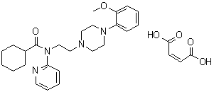 结构式 CAS# 1092679-51-0, N-[2-[4-(2-甲氧基苯基)-1-哌嗪基]乙基]-N-2-吡啶基-环己烷甲酰胺马来酸盐