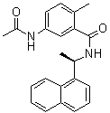 structure of CAS# 1093070-14-4, 5-(Acetylamino)-2-methyl-N-[(1R)-1-(1-naphthalenyl)ethyl]benzamide