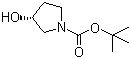 (R)-(-)-N-Boc-3-pyrrolidinol molecular structure (CAS 109431-87-0)