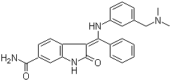 3-[[[3-[(Dimethylamino)methyl]phenyl]amino]phenylmethylene]-2,3-dihydro-2-oxo-1H-indole-6-carboxamide molecular structure (CAS 1094614-84-2)