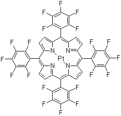 structure of CAS# 109781-47-7, Platinum tetrakis(pentafluorophenyl)porphyrin;Pt(II) meso-Tetra(pentafluorophenyl)porphine; meso-5,10,15,20-Tetrakis(pentafluorophenyl)porphyrinatoplatinum
