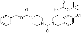 4-[[[(4-Chlorophenyl)methyl][2-[[(tert-butoxy)carbonyl]amino]ethyl]amino]carbonyl]-1-piperazinecarboxylic acid benzyl ester molecular structure (CAS 1097834-07-5)