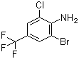 2-Bromo-6-chloro-4-(trifluoromethyl)aniline molecular structure (CAS 109919-26-8)