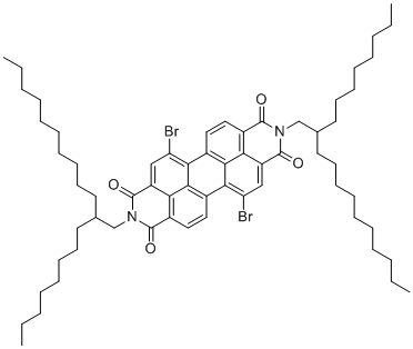 structure of CAS# 1100243-37-5, 5,12-Dibromo-2,9-bis(2-octyldodecyl)anthra[2,1,9-def:6,5,10-d'e'f']diisoquinoline-1,3,8,10(2H,9H)-tetraone;11,22-dibromo-7,18-bis(2-octyldodecyl)-7,18-diazaheptacyclo[14.6.2.22,5.03,12.04,9.013,23.020,24]hexacosa-1(22),2,4,9,11,13(23),14,16(24),20,25-decaene-6,8,17,19-tetrone