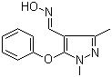 Pyrazole-1,3-dimethyl-5-phenoxy-4-carboxaldehyde oxime molecular structure (CAS 110035-28-4)
