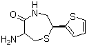 (2S,6R)-6-Amino-2-(2-thienyl)-1,4-thiazepan-5-one  molecular structure (CAS 110221-26-6)