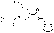 Tetrahydro-6-hydroxymethyl-1H-1,4-diazepine-1,4(5H)-dicarboxylic acid 1-(1,1-dimethylethyl) 4-(phenylmethyl) ester molecular structure (CAS 1105187-33-4)