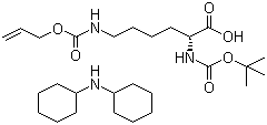 结构式 CAS# 110637-52-0, N-叔丁氧羰基-N'-烯丙氧基羰基-D-赖氨酸二环己胺盐