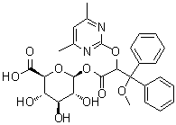 beta-D-Glucopyranuronic acid 1-[alpha-[(4,6-dimethyl-2-pyrimidinyl)oxy]-beta-methoxy-beta-phenylbenzenepropanoate] molecular structure (CAS 1106685-82-8)