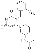 N-[(3R)-1-[3-[(2-Cyanophenyl)methyl]-1,2,3,6-tetrahydro-1-methyl-2,6-dioxo-4-pyrimidinyl]-3-piperidinyl]acetamide molecular structure (CAS 1108731-49-2)