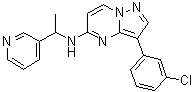 3-(3-Chlorophenyl)-N-[1-(3-pyridinyl)ethyl]-pyrazolo[1,5-a]pyrimidin-5-amine molecular structure (CAS 1111106-62-7)