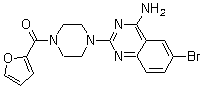 [4-(4-Amino-6-bromo-2-quinazolinyl)-1-piperazinyl]-2-furanylmethanone molecular structure (CAS 111218-69-0)